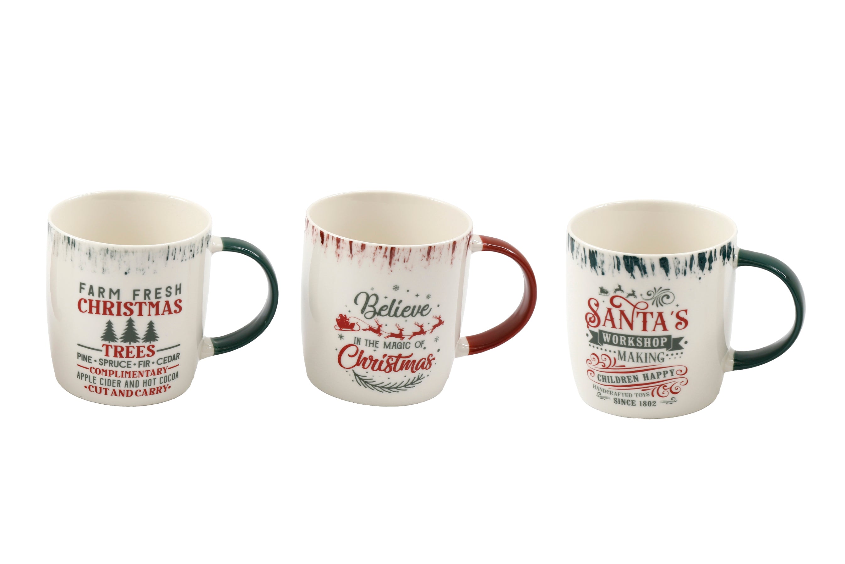Christmas Worded Mugs 8x9cm 12pk