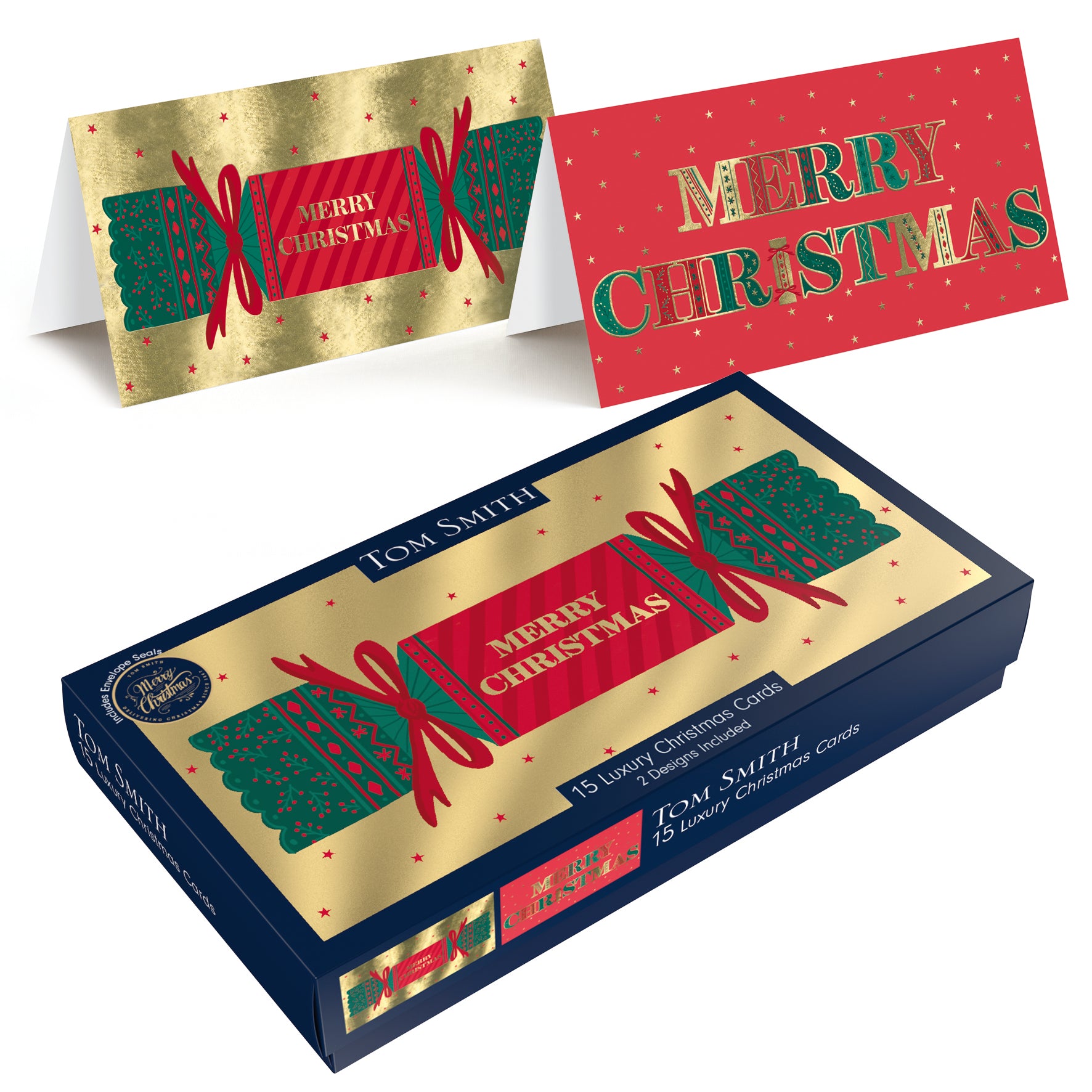 Tom Smith Luxury Slim Cards Christmas Cracker 15pk