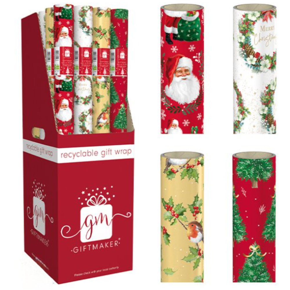 Christmas Rollwrap Traditional 4M 50pk