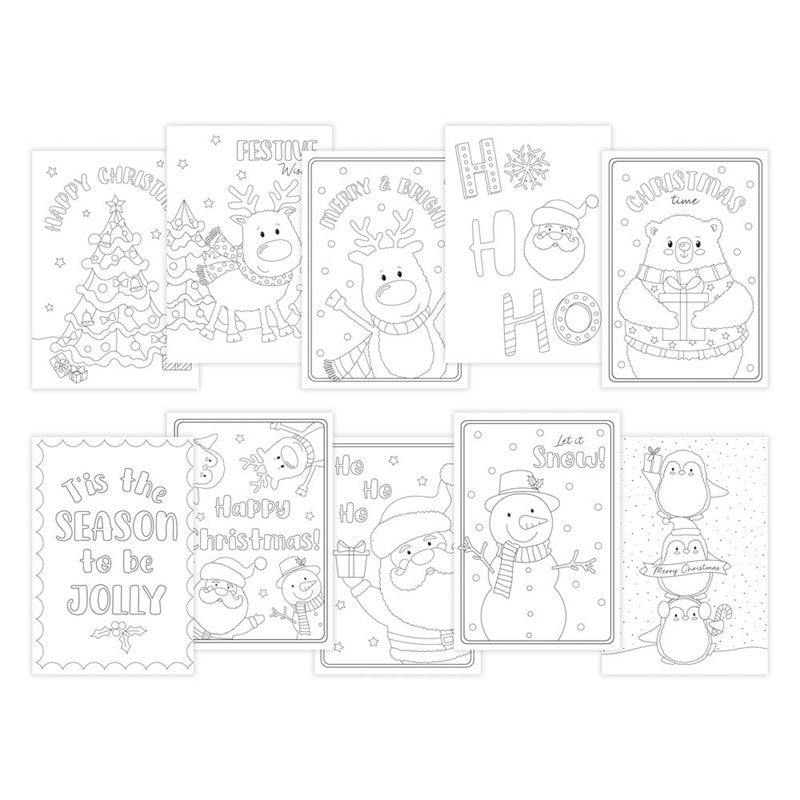 Colour Your Own Christmas Card 12x10pk
