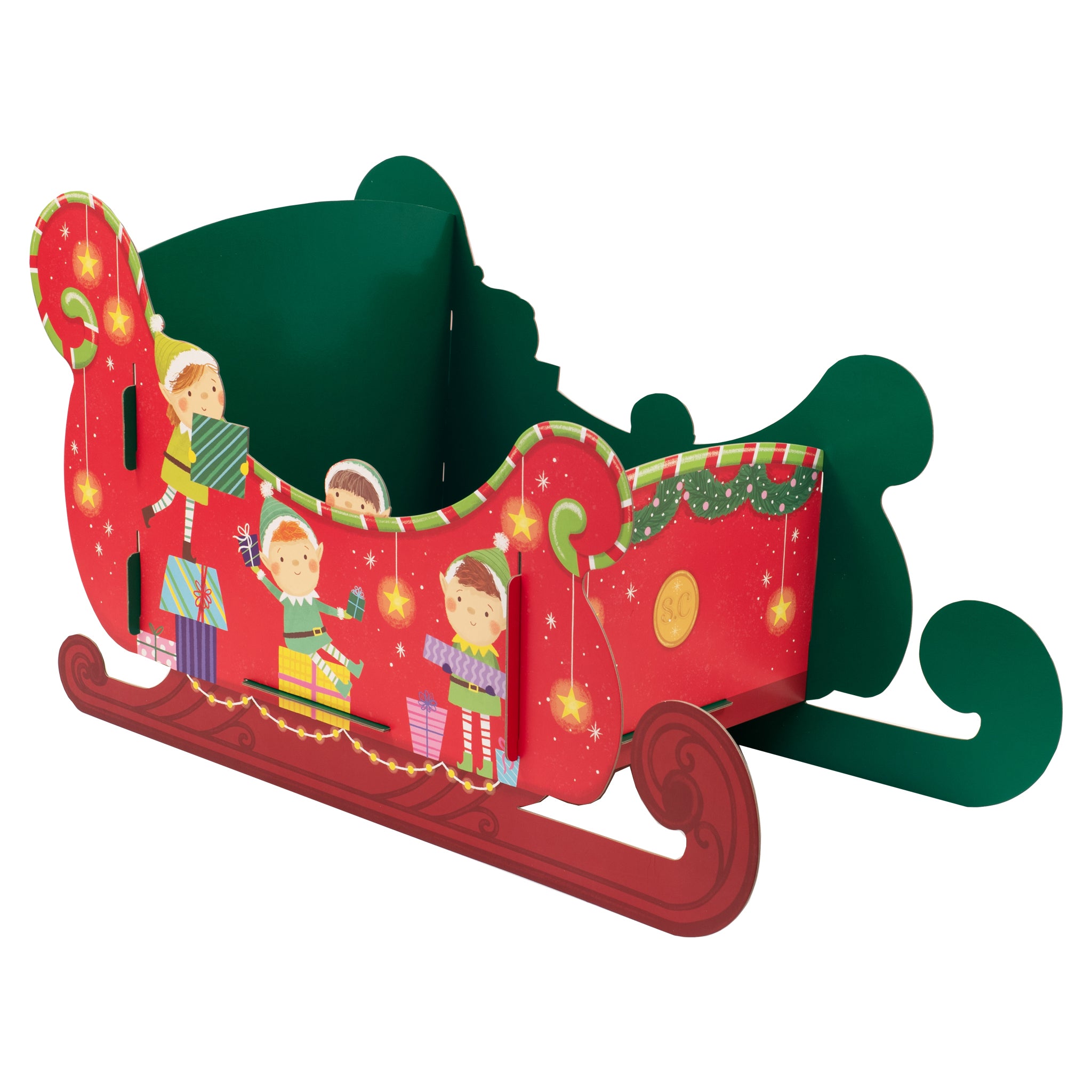 Elves Sleigh Gift Box With Stickers Jumbo