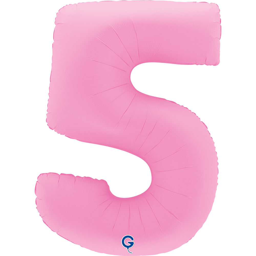 Grabo Foil Balloon Matte Sakura Pink 40" Number 5