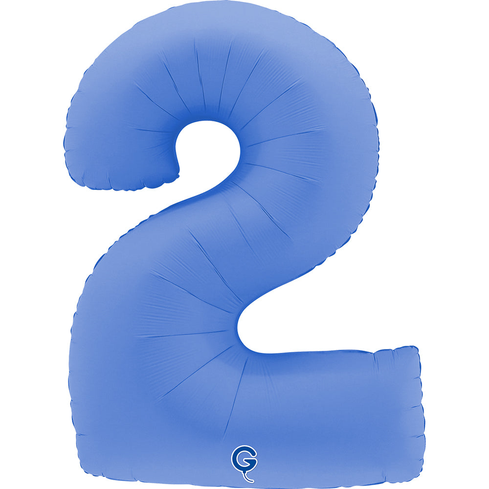 Grabo Foil Balloon Matte Lotus Blue 40" Number 2