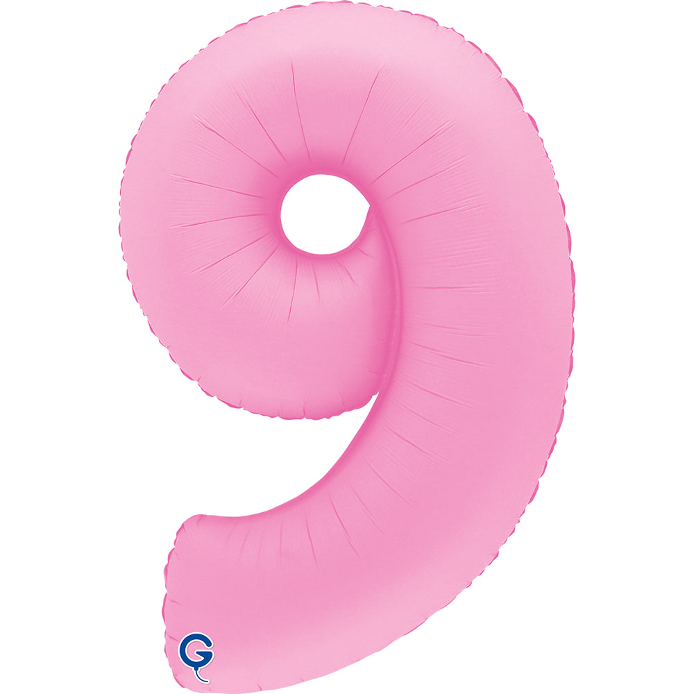 Grabo Foil Balloon Matte Sakura Pink 40" Number 9