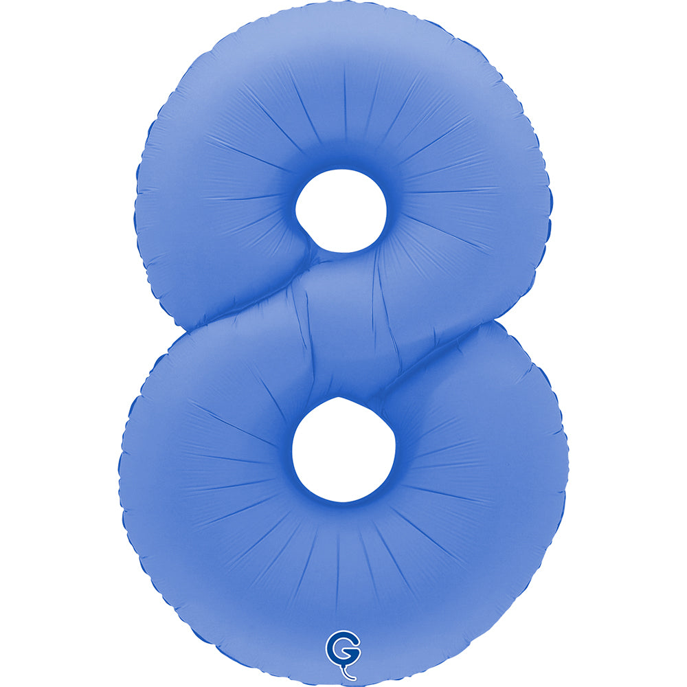 Grabo Foil Balloon Matte Lotus Blue 40" Number 8