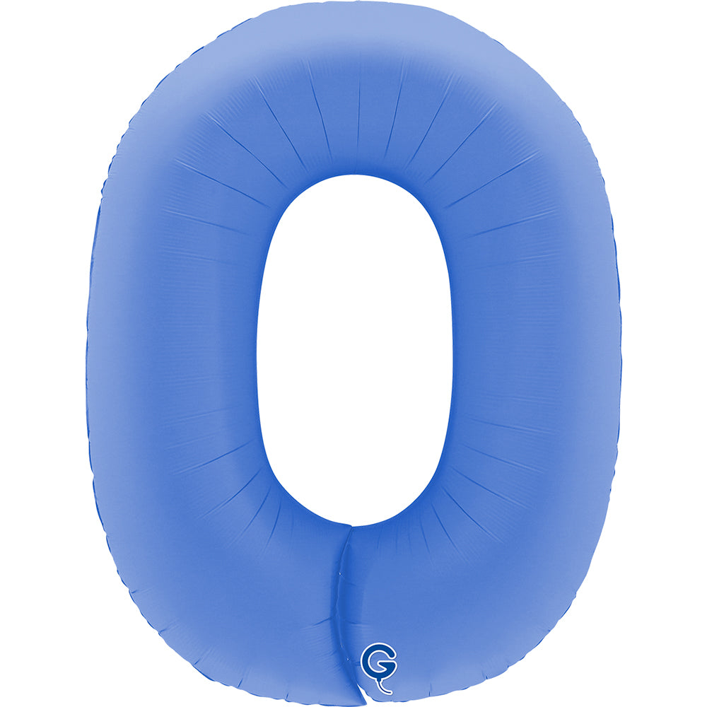Grabo Foil Balloon Matte Lotus Blue 40" Number 0