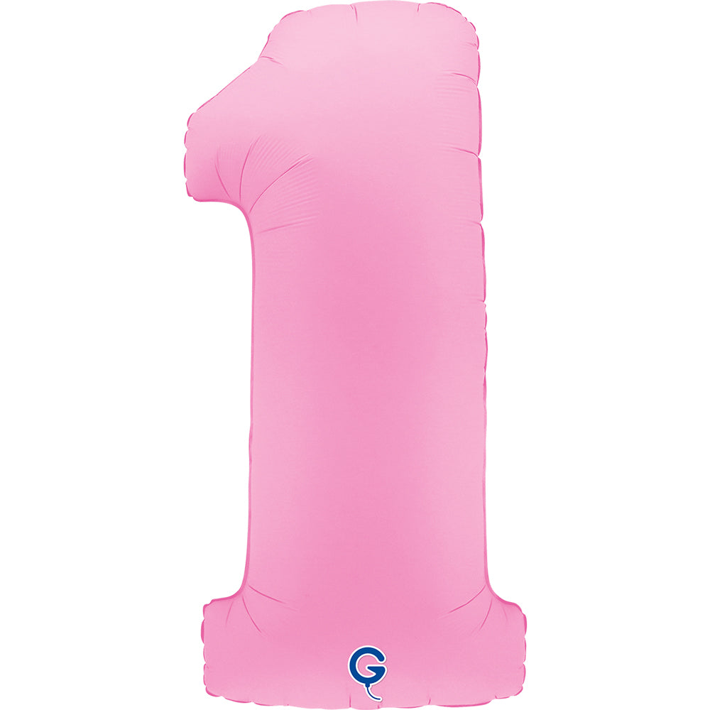 Grabo Foil Balloon Matte Sakura Pink 40" Number 1