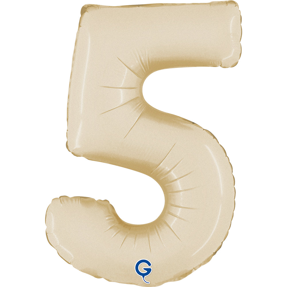 Grabo Foil Balloon Satin Cream 14" Number 5