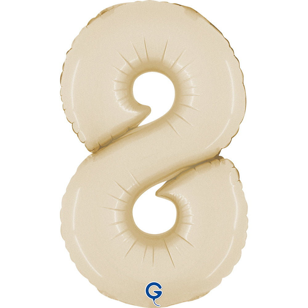 Grabo Foil Balloon Satin Cream 14" Number 8