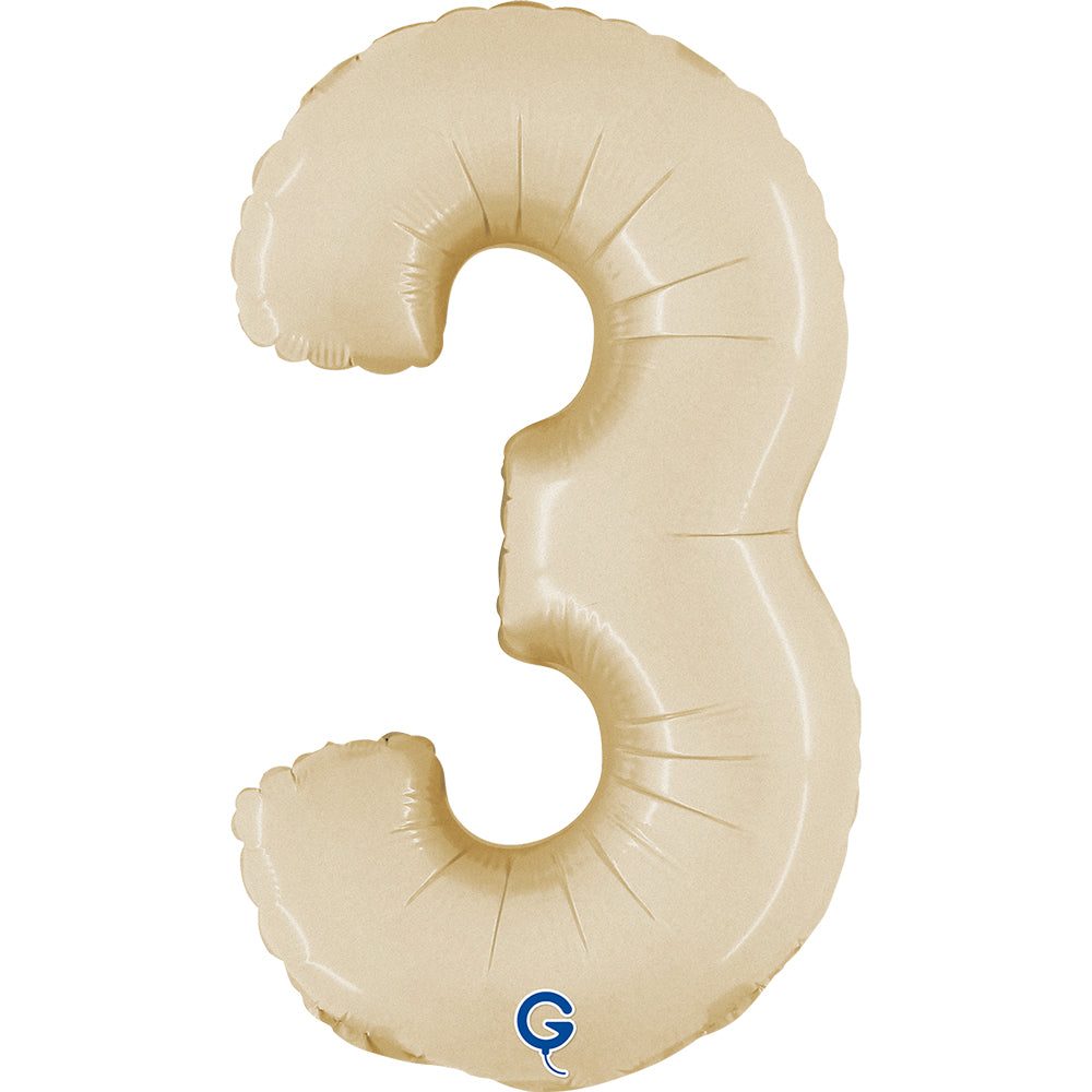 Grabo Foil Balloon Satin Cream 14" Number 3