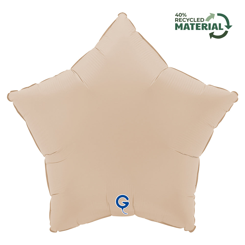Grabo Soft Matte Cappuccino 18" Star Foil Balloon
