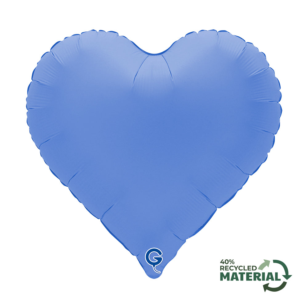 Grabo Soft Matte Lotus Blue 18" Heart Foil Balloon