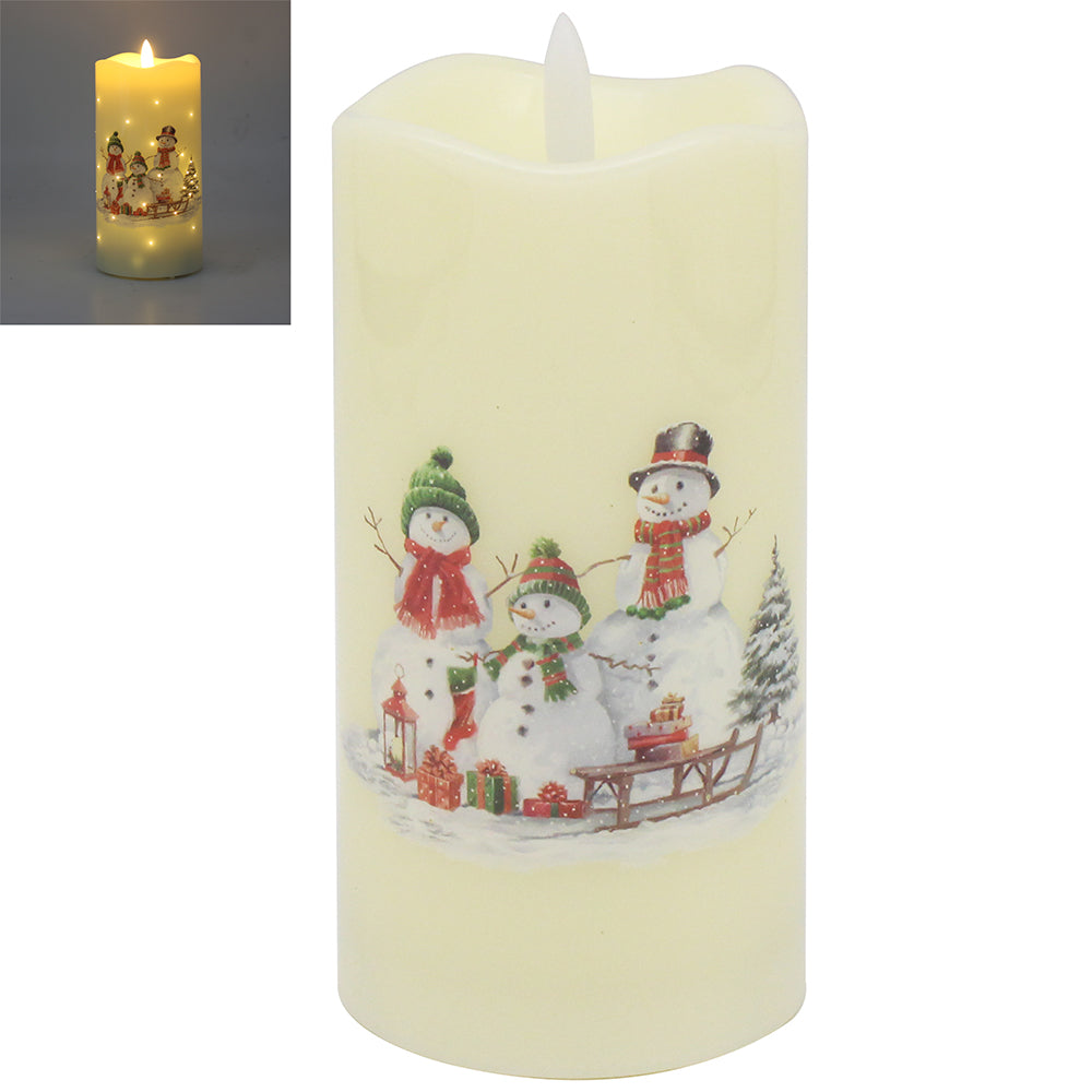 LED Candle Snowmen