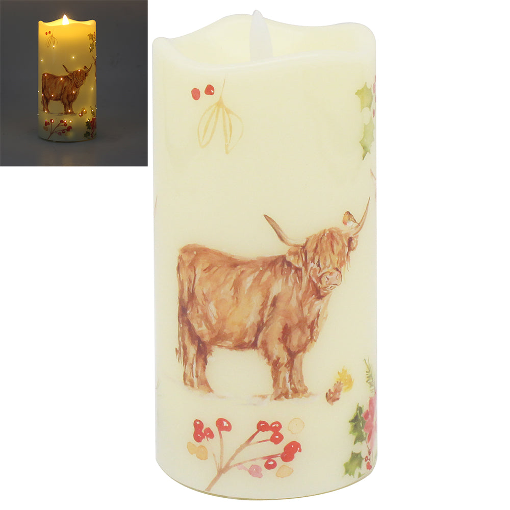 LED Candle Highland Cow