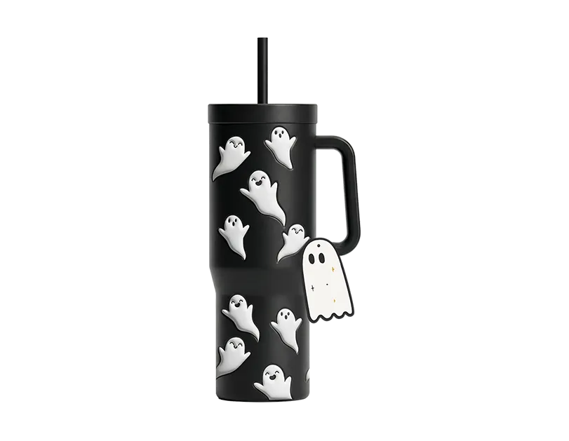 Embossed Halloween Cup With Straw 900ml