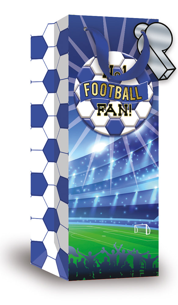 Gift Bag Football Fan Blue & White Bottle 6pk