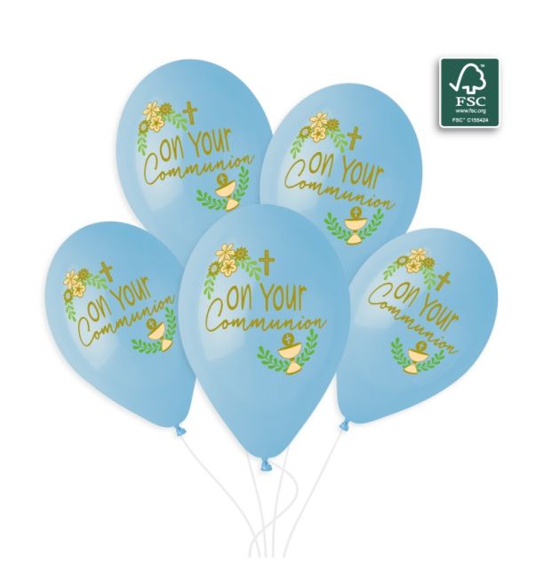Gemar Communion Blue 13" Latex Balloons 6pk