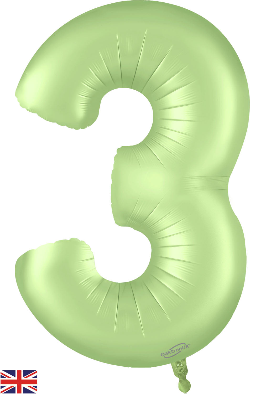 Oaktree Foil Balloon Pastel Pistachio 34" Number 3