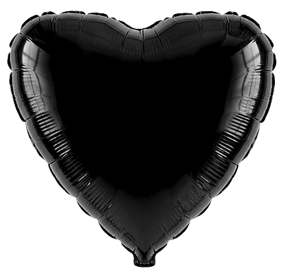 Flexmetal Black 18" Heart Foil Balloon