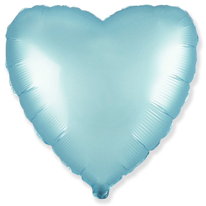 Flexmetal Satin Pastel Blue 18" Heart Foil Balloon