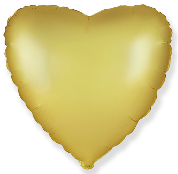 Flexmetal Satin Pastel Gold 18" Heart Foil Balloon