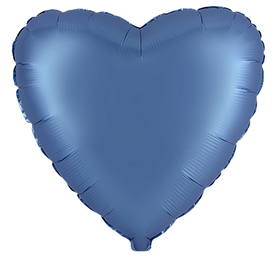 Flexmetal Satin Steel Blue 18" Heart Foil Balloon