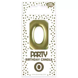 Eurowrap Party Candle Number 0 Gold