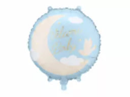 PartyDeco Welcome Baby Blue Moon 18" Foil Balloon