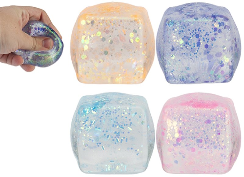 Glitter Cube Squishy 5cm 12pk