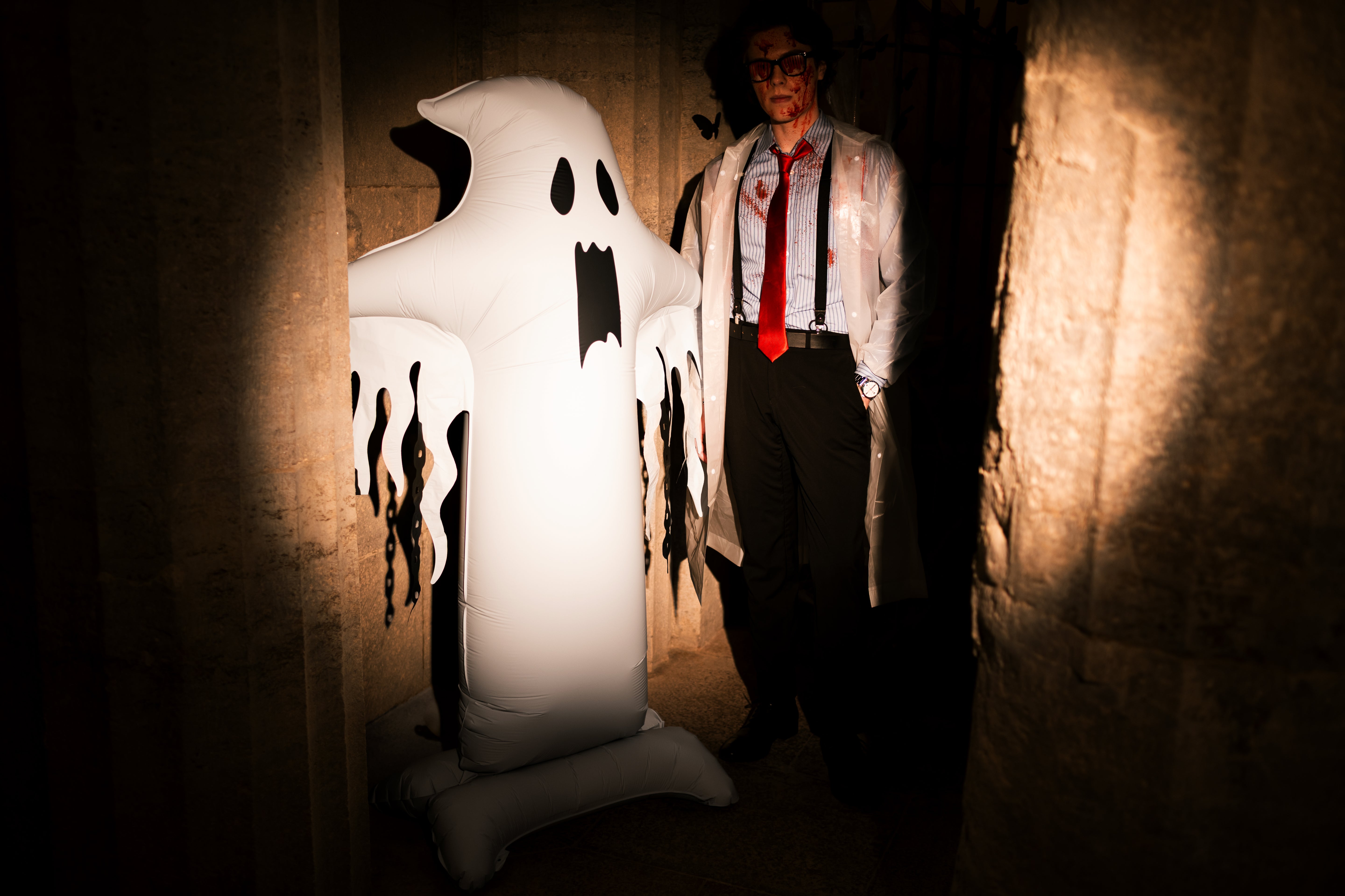 PartyDeco Standing Ghost 65" Air Fill Foil Balloon