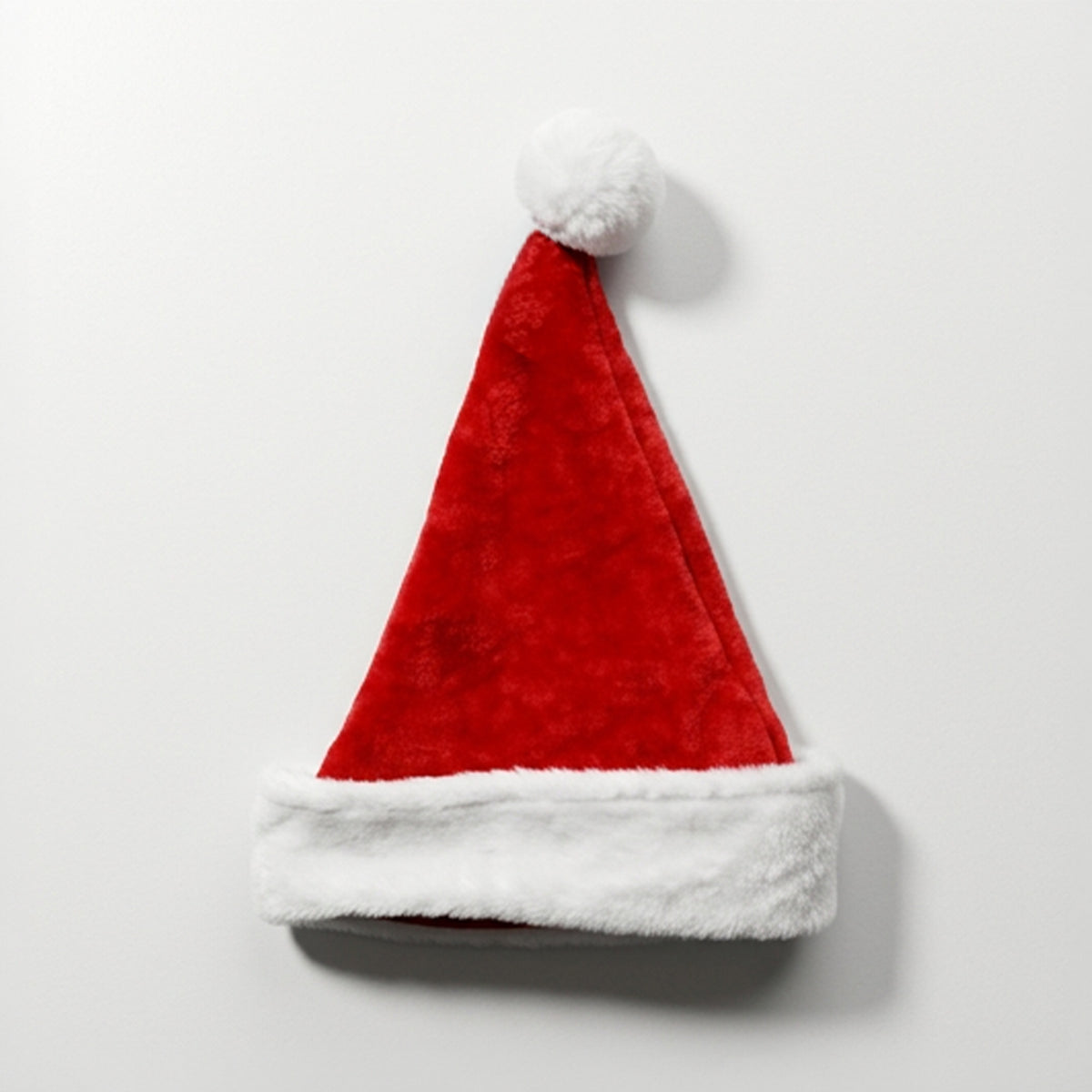 Adult Santa hat for fancy dress, red with white trim, from Uncle Bills Limited, shown on a plain background.