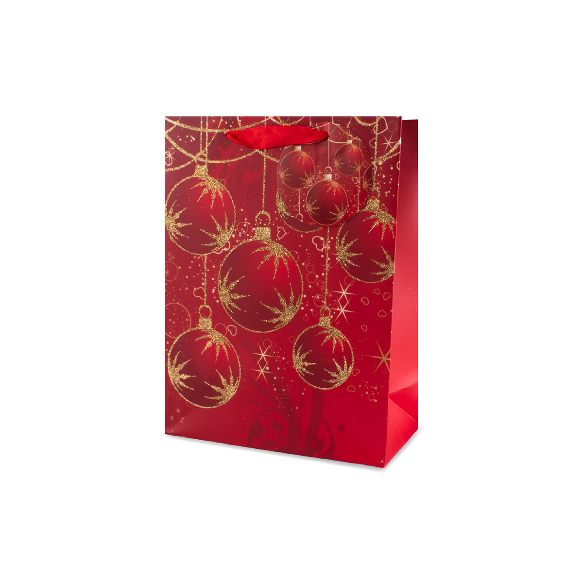 Red Baubles Gift Bag Medium 6pk