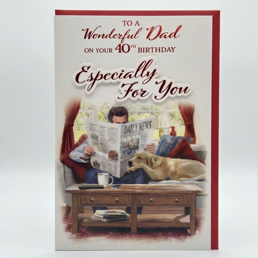Tiger Feet C75 Birthday Dad Age 40 6pk party decorations in a celebratory design
