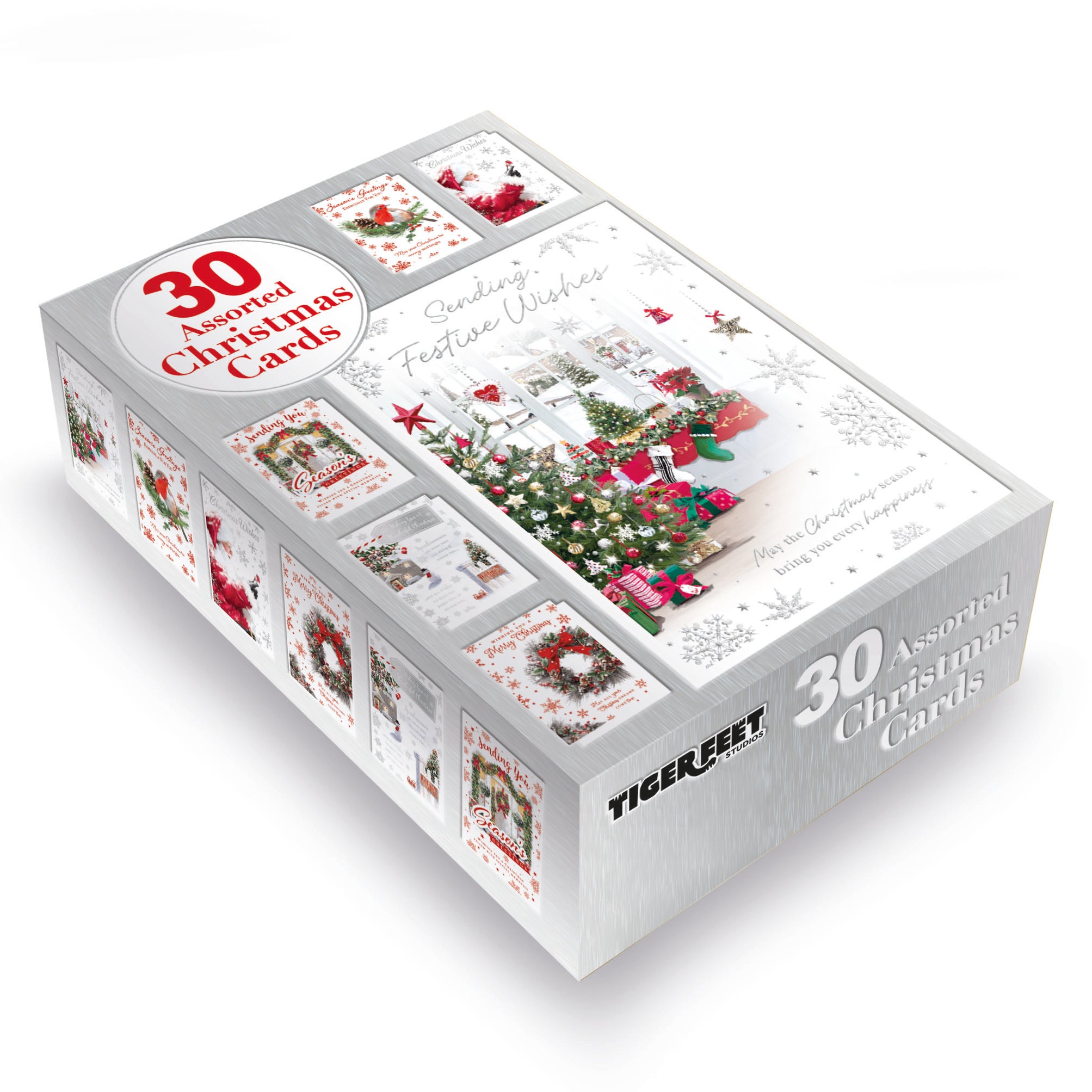 Tiger Feet Christmas C45 Boxed Cards Open 24x30pk