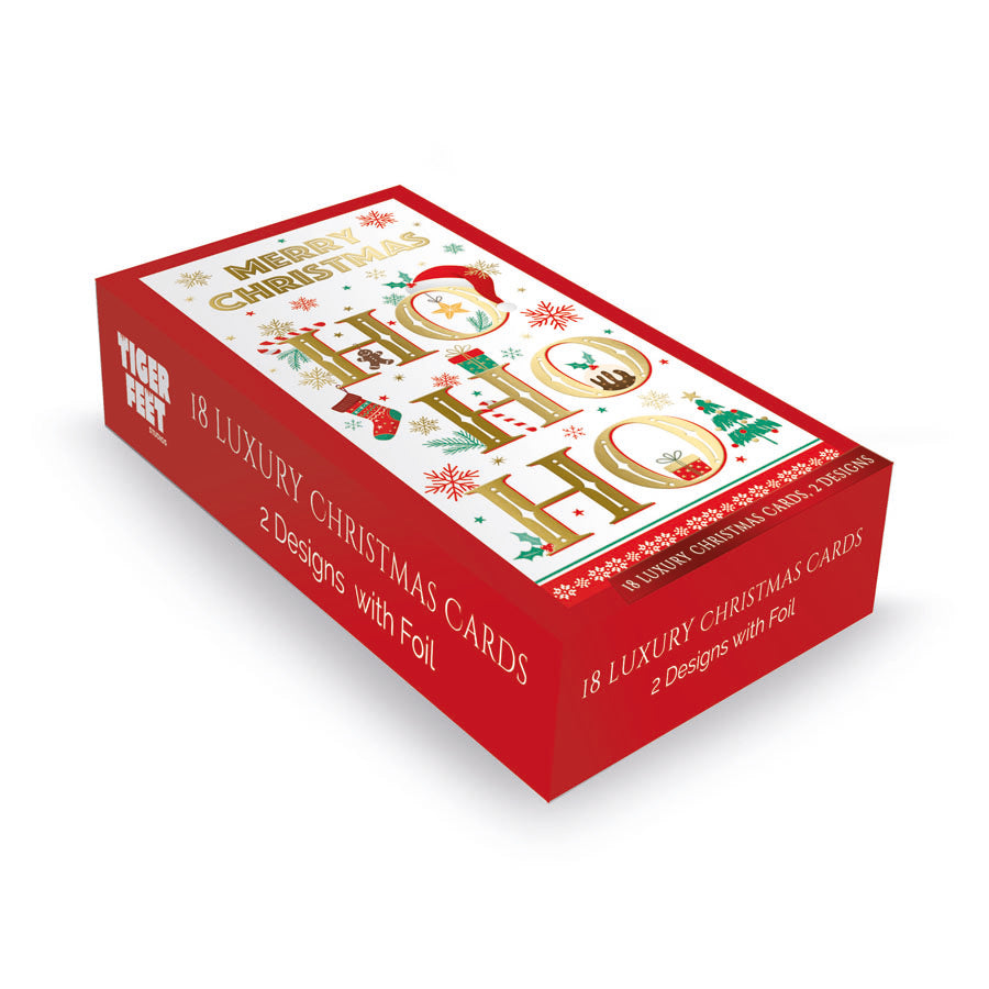 Tiger Feet Christmas Slim Boxed Cards Open 24x18pk