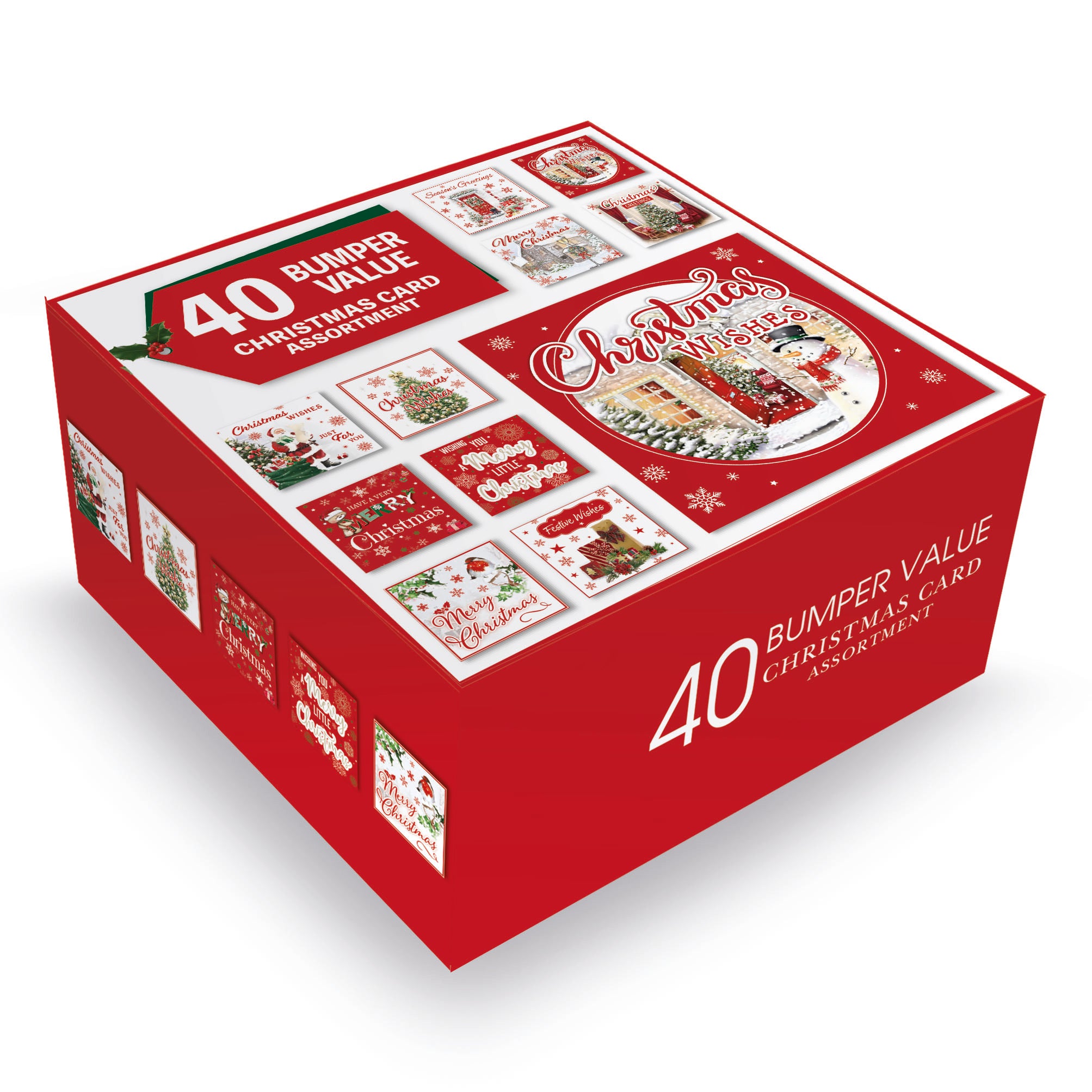 Tiger Feet Christmas Square Boxed Cards 24x40pk