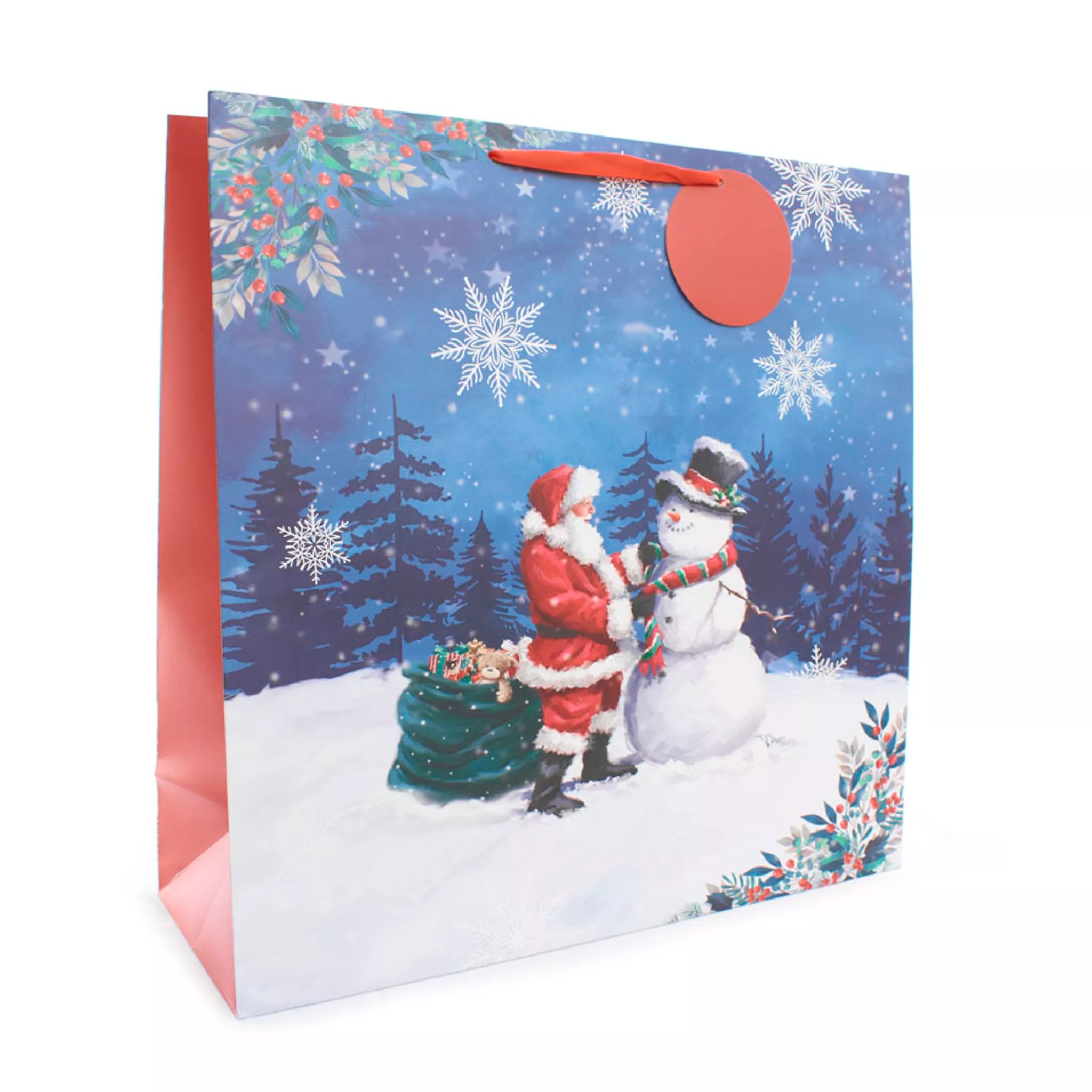 Gift Bag Santa & Snowman Giant 12pk