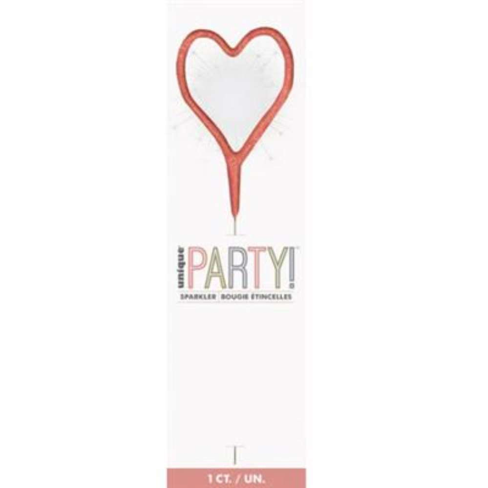 Unique Party Candle Sparkler Rose Gold Heart 7