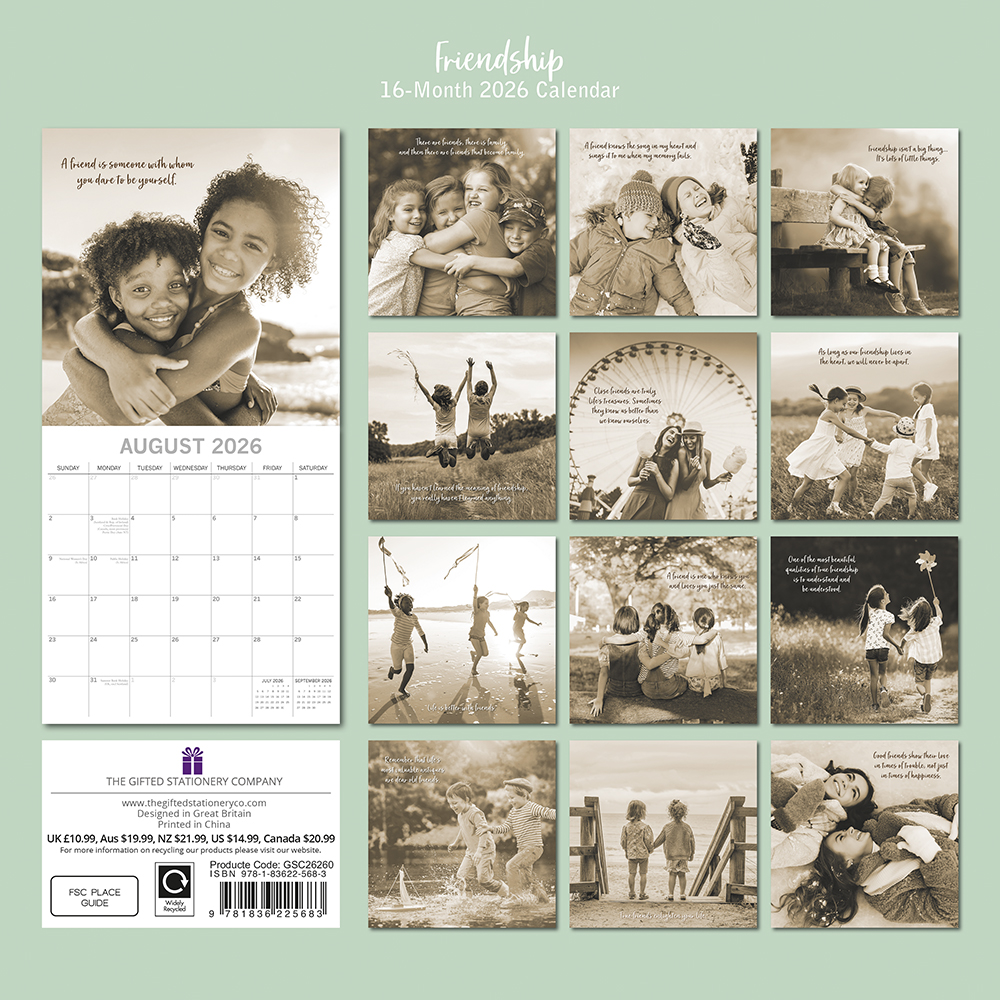 Gifted Stationery Calendar Friendship 2027