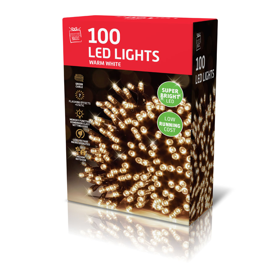 Uncle Bills 100 Pack LED Lights Warm White