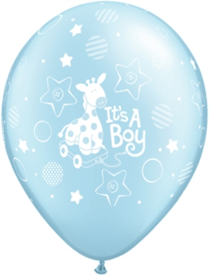 Qualatex It's A Boy Giraffe 11" Latex Balloon 25pk