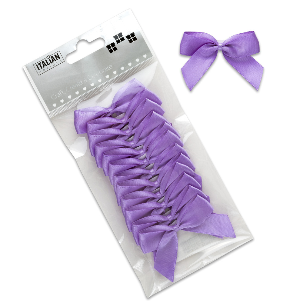 Italian Options 12 Pack Ribbon Bows Lilac 5cm