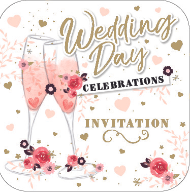 Wedding Day Celebrations Invitations 6pk