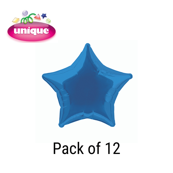Unique 12 Pack Foil Balloon Royal Blue Star 20