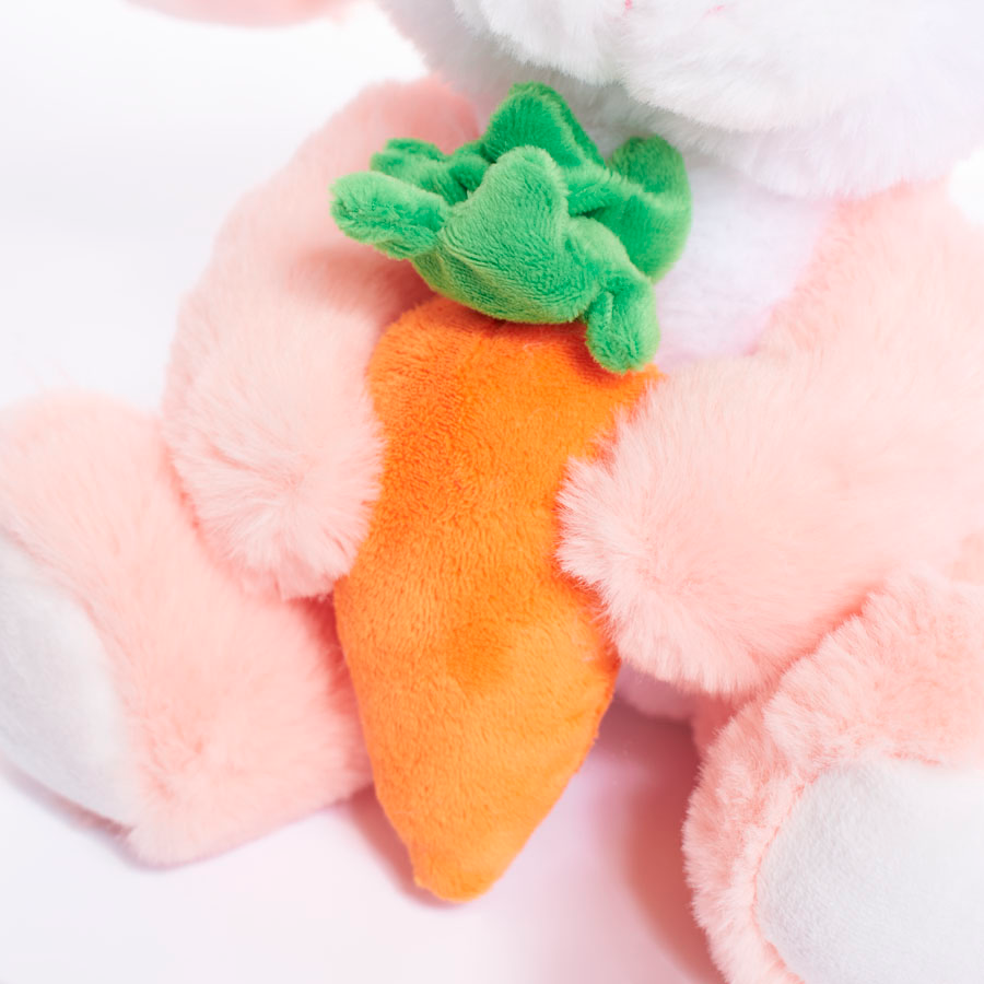 Tiger Feet Soft Toy Bunny With Carrot Pink 20cm
