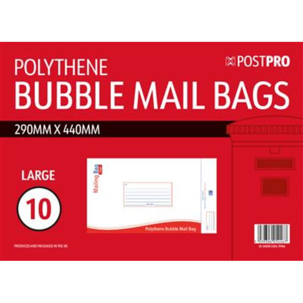 10pk Bubble Mailing Bag Large 290x440mm