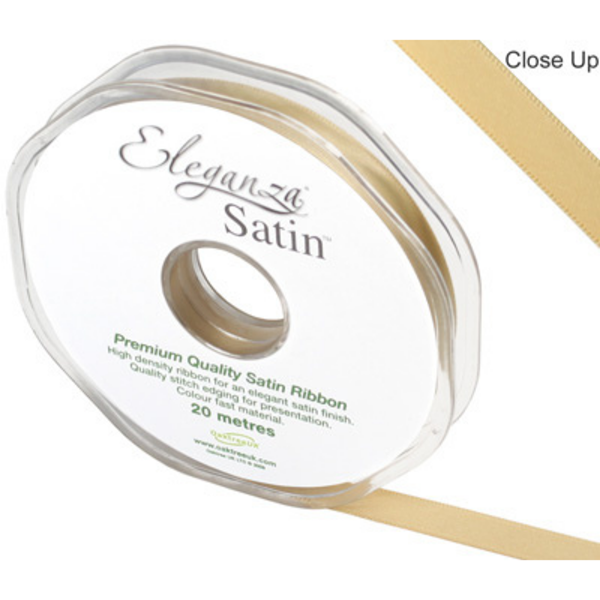 Eleganza Ribbon Double Faced Satin Gold 10mm x 20M