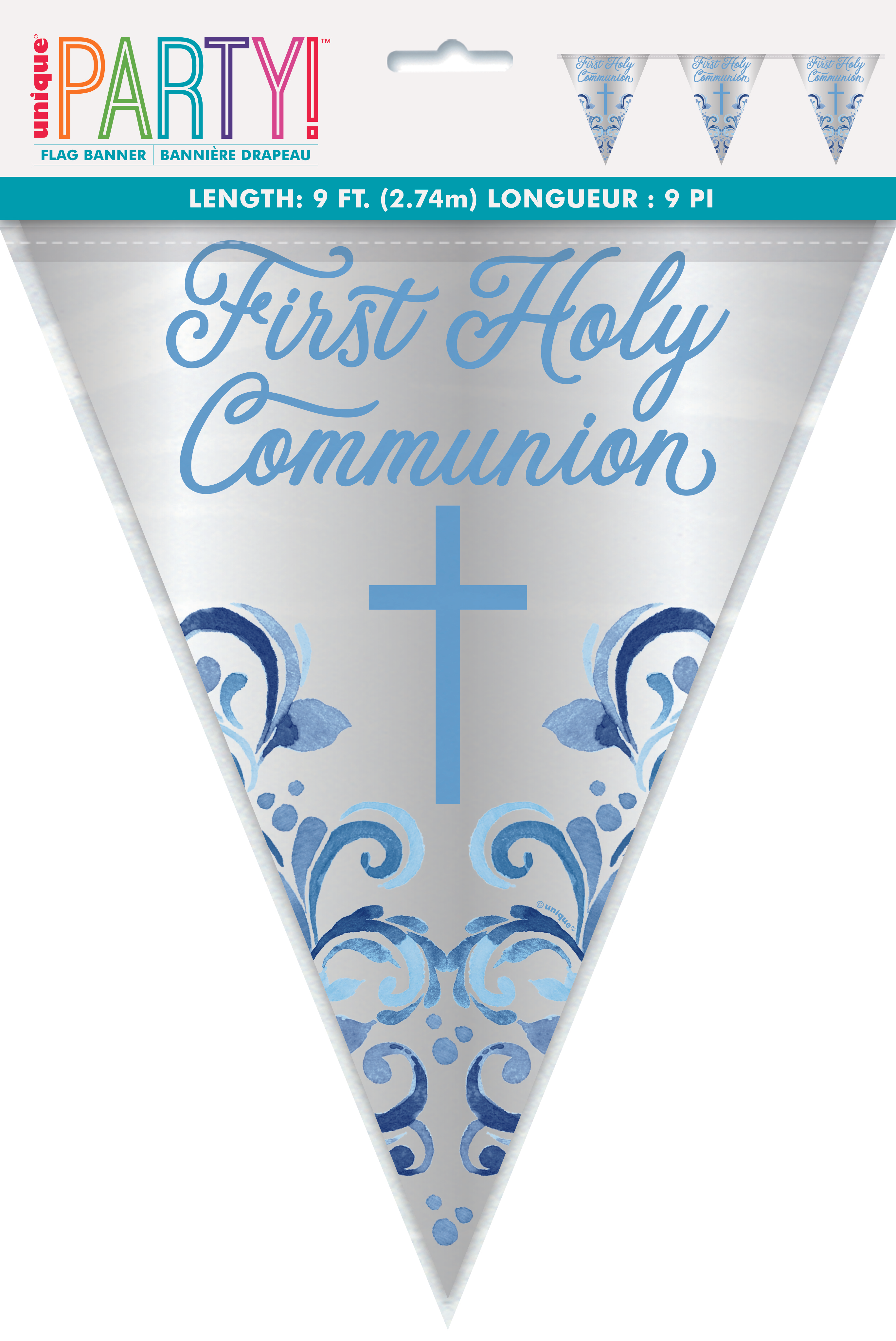 Unique Flag Bunting Blue Communion Holy Cross 9ft