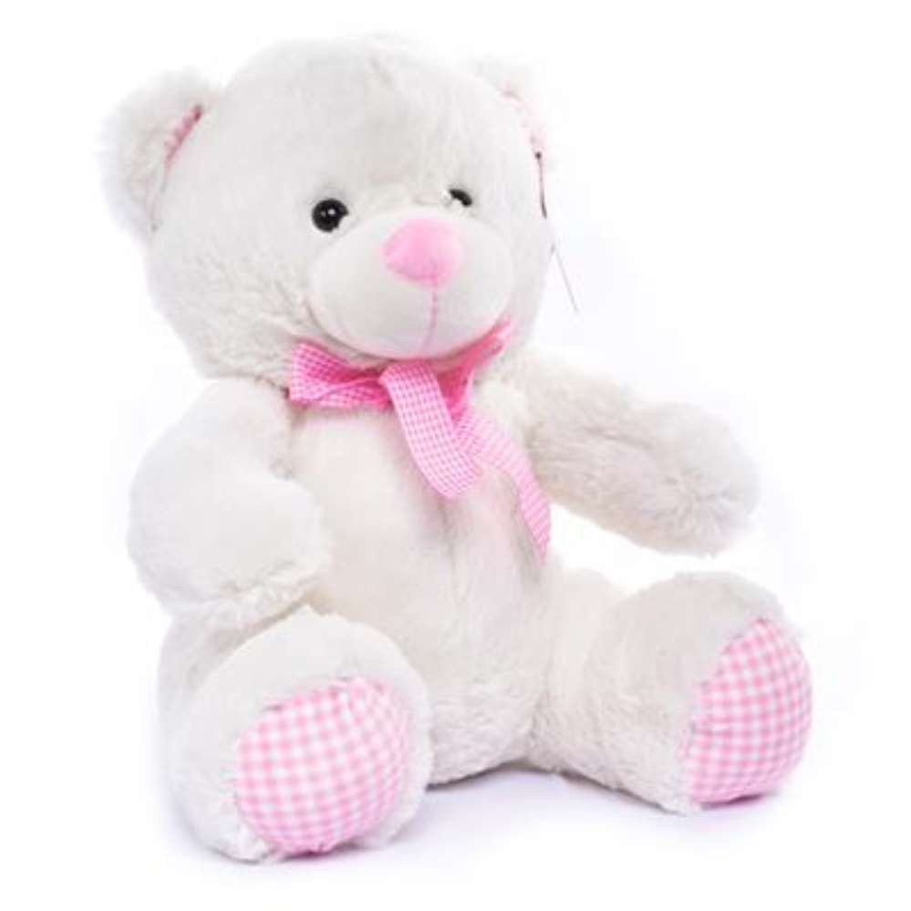 Tiger Feet Plush Nursery Bear Cream & Pink 35cm