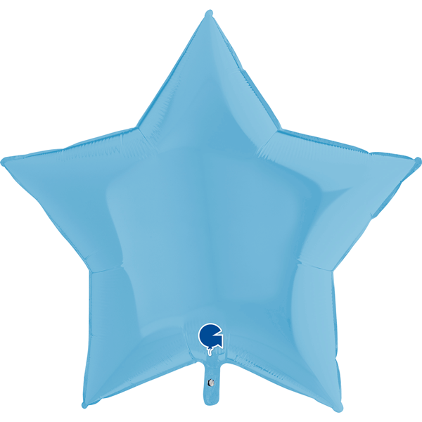 Grabo Foil Balloon Matte Pastel Blue Star 36"